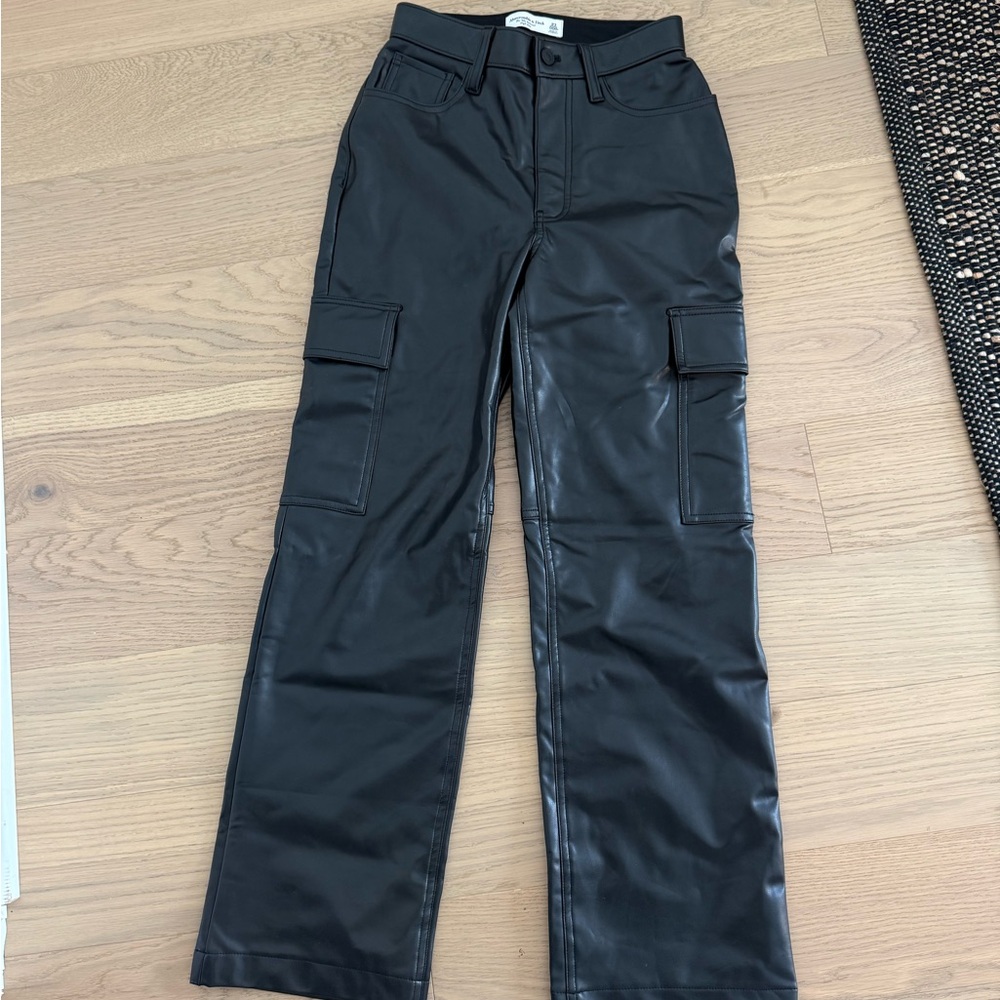 Abercrombie & Fitch Black Faux Leather Pants